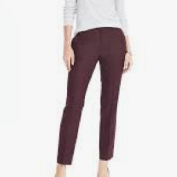 Banana Republic Ryan Fit Aubergine Slim Straight Fine Wale Corduroy Trouser US 4 - Picture 2 of 7
